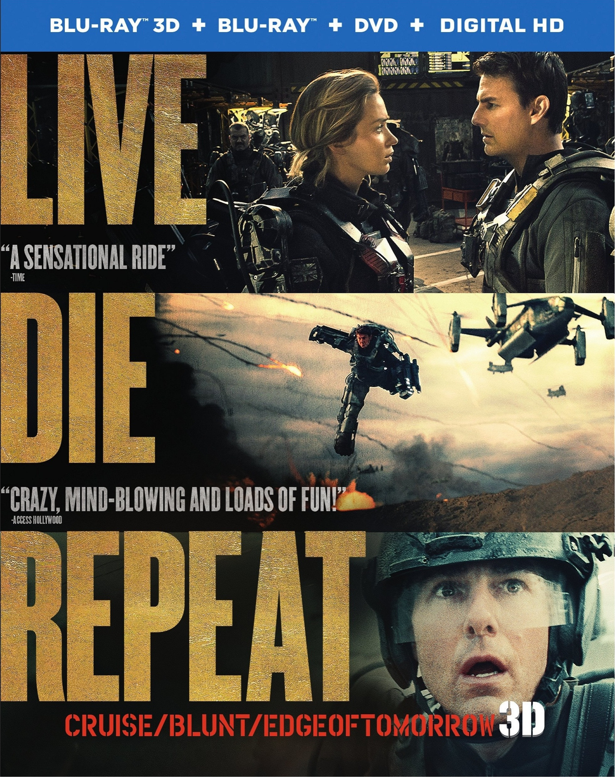AL FILO DEL MA&Ntilde;ANA-EDGE OF TOMORROW- BLU RAY 3D + BLU RAY + DVD